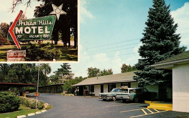 Arbor Hills Motel - Old Postcard (newer photo)